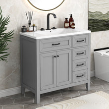 Load image into Gallery viewer, Modern Bathroom Vanity With Sink, Freestanding With Drawers And Doors