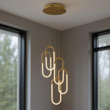 Load image into Gallery viewer, 5 Light Metal LED Dimmable Smart Enabled Chandelier - Gold