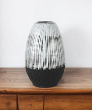 Load image into Gallery viewer, Abstract Cylinder Table Vase (397508) - Black / Gray / White