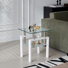 Load image into Gallery viewer, Tempered Glass Table With Storage