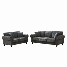 Load image into Gallery viewer, Modern 3 And 2 Seater Sofa With Rolled Arms, Tufted Upholstered Couch