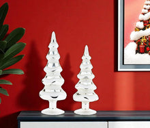 Load image into Gallery viewer, Trees Tabletop Sculpture (Set of 2) - Silver / White
