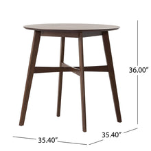 Load image into Gallery viewer, Round Counter Height Dining Table With Thick Rubberwood Legs And Support Beams - Walnut