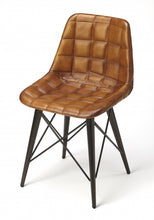 Load image into Gallery viewer, Faux Leather Tufted Side Chair - Brown