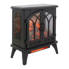 Load image into Gallery viewer, 3D Flame Electric Infrared Quartz Fireplace Stove With Remote Control - Antique Black