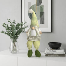 Load image into Gallery viewer, Fabric Christmas Standing Gnome Tabletop Sculpture (493009) - Green / White