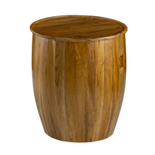 Load image into Gallery viewer, Drum Side Table With Tray Style Top - Brown