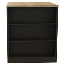 Load image into Gallery viewer, 36" Kitchen Island With Storage - Black / Natural