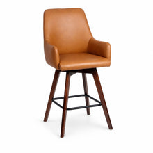Load image into Gallery viewer, Upholstered Barrel Chair With Curved Backrest - Antique Brown
