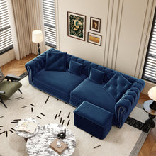 Load image into Gallery viewer, 3 In 1 Convertible Sleeper Sofa Bed With Movable Ottoman