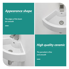 Load image into Gallery viewer, Triangle Porcelain Wall Mount Vessel Sink With Single Faucet Hole & Overflow - White