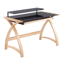 Load image into Gallery viewer, Bentley - Mid-Century Modern Office Desk - Natural / Black