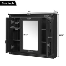 Load image into Gallery viewer, Wall Mounted Bathroom Cabinet With Mirror And 5 Shelves, Rectangular Design