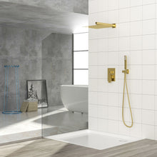 Load image into Gallery viewer, Dual Shower Head System With 12" Square Rain Shower And Rough In Valve