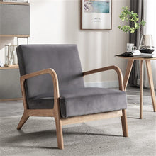 Load image into Gallery viewer, Classic Mid-Century Modern Accent Chairs, Open Framed Armchair With Cushioning