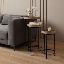 Load image into Gallery viewer, Round End Tables (Set of 3) - Black And Brown