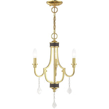 Load image into Gallery viewer, 22" Three Light Dimmable Chandelier With Shades - Brass