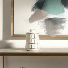 Load image into Gallery viewer, Geometric Round Table Vase - Ivory / Ivory