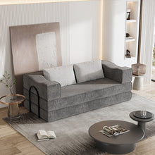 Load image into Gallery viewer, 3 Seat Folding Floor Couch & King Size Bed Mattress