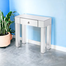 Load image into Gallery viewer, Mirrored Glass Console Table With Storage - Silver