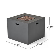 Load image into Gallery viewer, Outdoor Patio Square Gas Burning Concrete Fire Pit 40,000 Btu