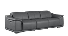 Load image into Gallery viewer, Leather Reclining USB Sofa - Battleship Gray