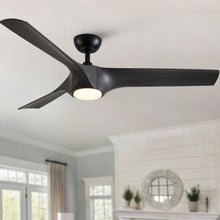 Load image into Gallery viewer, Reversible Quiet Motor Ceiling Fan Light With ABS Blades - Black / Gray