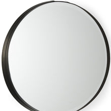 Load image into Gallery viewer, 24" Metal Round Framed Accent Mirror - Black