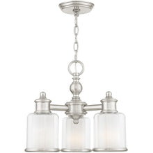 Load image into Gallery viewer, 14'' Three Light Dimmable Chandelier With Shades - Nickel