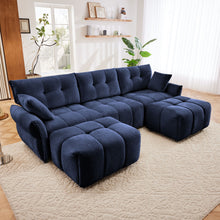 Load image into Gallery viewer, Sofa Set With Ottoman And Pillows, Textured, High Resilience Cushions