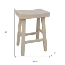 Load image into Gallery viewer, Backless Counter Height Bar Chair With Footrest 25" - Antiqued White