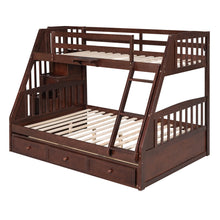 Load image into Gallery viewer, Bunk Bed With Drawers, Ladder And Storage Staircase