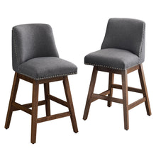 Load image into Gallery viewer, Upholstered Swivel Bar Stool