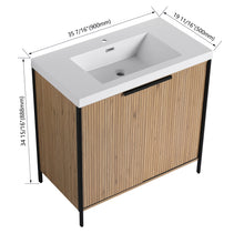 Load image into Gallery viewer, Modern Freestanding Bathroom Vanity With Resin Sink & Soft Close Cabinet Doors