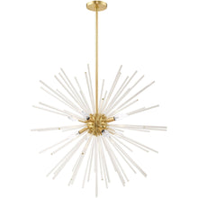 Load image into Gallery viewer, 38" Eight Light Dimmable Chandelier With Shades - Brass