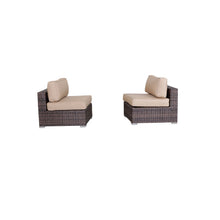 Load image into Gallery viewer, Wide Armless Outdoor Chairs With Cushions (Set of 2)