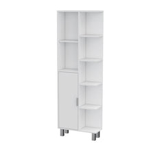 Load image into Gallery viewer, 63" Wood Accent Cabinet With Single Door - White