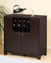 Load image into Gallery viewer, Wine Cabinet With Two Doors Removeable Wine Bottle Rack Metal Wine Glass Racks Four Shelves - Red Cocoa