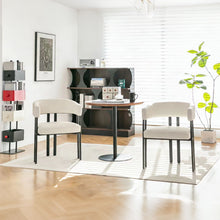 Load image into Gallery viewer, Modern Dining Upholstered Barrel Chair With Curved Back And Armrests