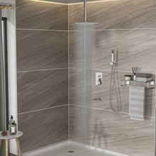 Load image into Gallery viewer, 16" Ceiling Mount Square Shower System With Waterfall Tub Spout And Rough In Valve