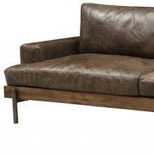 Load image into Gallery viewer, Top Grain Leather Sofa With Black Legs - Chocolate