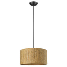 Load image into Gallery viewer, Cork Shade Modern One Light Hanging Pendent Lamp - Matte Black / Gold