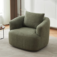 Load image into Gallery viewer, 360° Swivel Barrel Sofa Chair With Throw Pillow, Upholstered Accent Chair