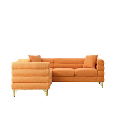 Load image into Gallery viewer, Oversized L - Shaped Corner Sofa, 5 Seater Sectional With 3 Cushions, Living Room Furniture - Orange