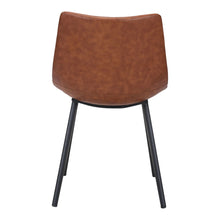 Load image into Gallery viewer, Vintage Look Faux Leather Slight Scoop Dining Chairs (Set of 2) - Brown