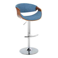 Load image into Gallery viewer, Curvo - Mid Century Modern Adjustable Barstool With Swivel With Rounded T Footrest (Set of 2)