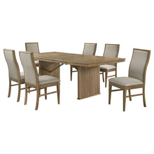 Load image into Gallery viewer, Dreydon - 7 Piece Dining Set With Upholstered Chairs - Light Brown
