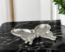 Load image into Gallery viewer, 6" Cast Iron Butterfly Handmade Trinket Tray - Silver