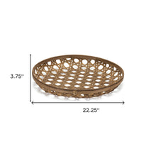 Load image into Gallery viewer, 22" Round Bamboo Vanity Tray - Brown