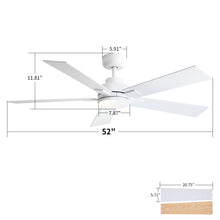 Load image into Gallery viewer, Reversible Motor Integrated LED Dimmable Ceiling Fan With Light